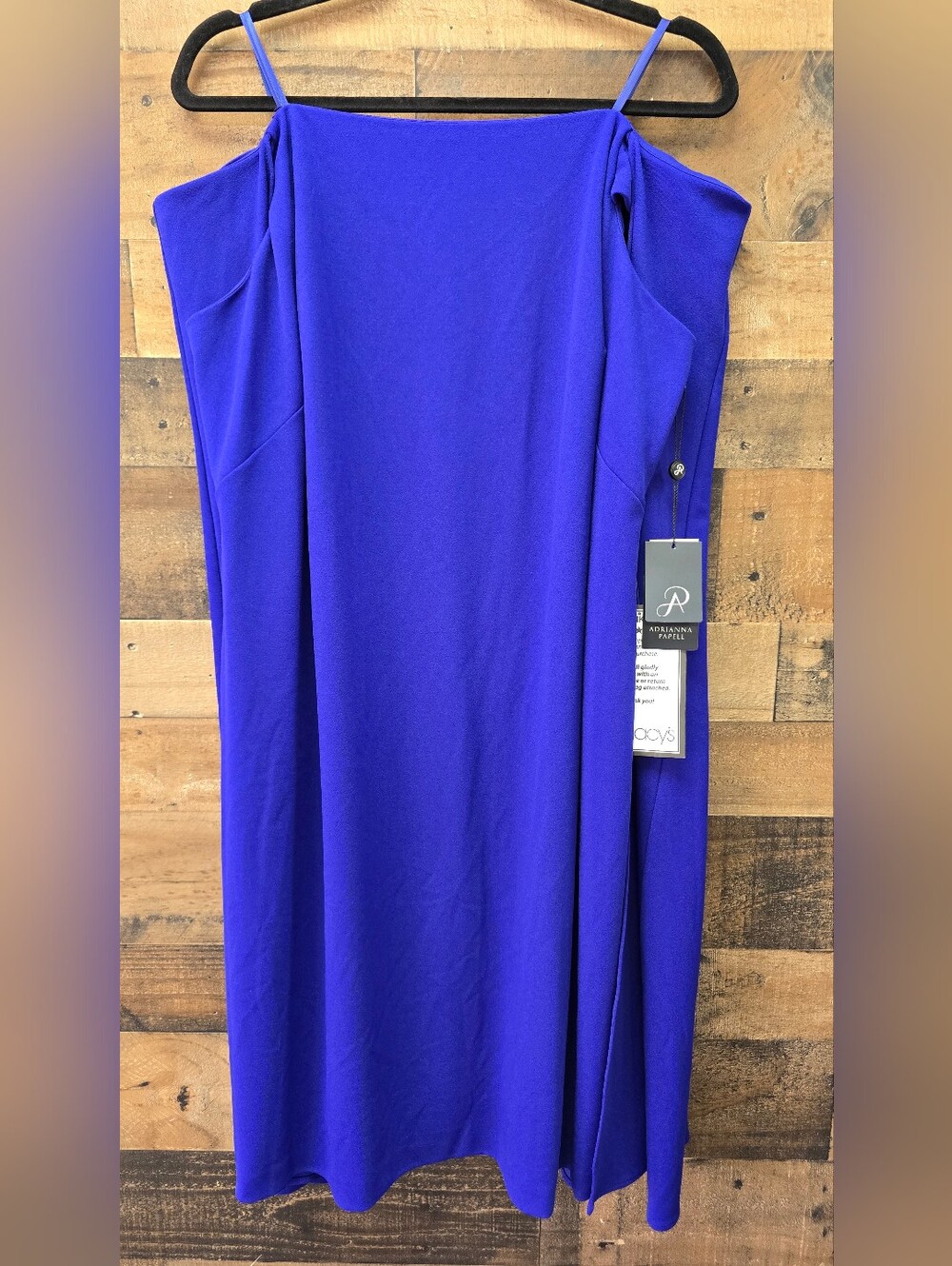 Adrianna Papell Royal Blue Off Shoulder Cape Dress Size 16W - Picture 12 of 13